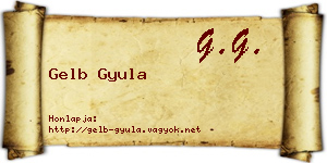 Gelb Gyula névjegykártya